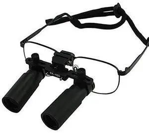 6.0X Magnification Dental Loupes, Prismatic Keplerian Style Nickel Alloy Frame, 45mm Field of View+ 25mm Depth of Field Loupe+ 420mm Working Distance, Flip-Up Flexible Optical Glass Loupe 6.0X Magnification Dental Loupes, Prismatic Keplerian Style Nickel Alloy Frame, 45mm Field of View+ 25mm Depth of Field Loupe+ 420mm Working Distance, Flip-Up Flexible Optical Glass Loupe