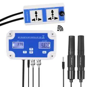 Digital PH/ORP Controller with Monitoring and Dosing in Water Digital pH Meter Redox Temp Tester App Remote Online Monitor for Swimming Pool Aquaculture Fishpond Digital PH/ORP Controller with Monitoring and Dosing in Water Digital pH Meter Redox Temp Tester App Remote Online Monitor for Swimming Pool Aquaculture Fishpond