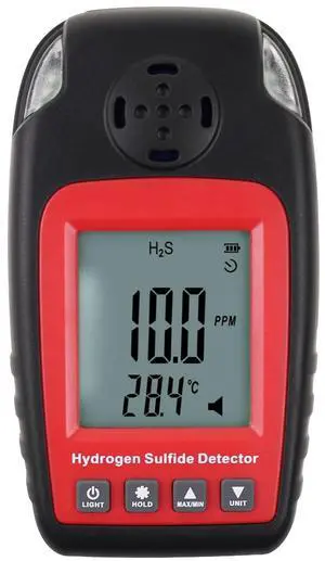 Hydrogen Sulfide Detector H2S Monitor 0~100ppm Electrochemical H2S Sensor LED Alarm with LCD Screen Backlight Portable Tester Hydrogen Sulfide Detector H2S Monitor 0~100ppm Electrochemical H2S Sensor LED Alarm with LCD Screen Backlight Portable Tester