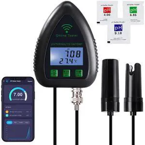 GAIN EXPRESS pH/TDS/Salt/S.G/Temperature Water Quality Tester Online APP Monitoring WiFi Meter for Aquarium Hydroponics Pool Aquaculture with Easy Calibration GAIN EXPRESS pH/TDS/Salt/S.G/Temperature Water Quality Tester Online APP Monitoring WiFi Meter for Aquarium Hydroponics Pool Aquaculture with Easy Calibration