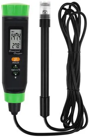 Dissolved Oxygen Meter with ATC Portable DO Meter with Long Cable, Dissolved Oxygen Test Kit Tester with Self Floating Probe Electrode Dissolved Oxygen Meter with ATC Portable DO Meter with Long Cable, Dissolved Oxygen Test Kit Tester with Self Floating Probe Electrode