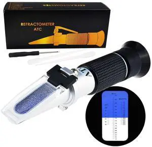 Gain Express 3-in-1 Honey Refractometer Brix/Moisture/Baume Tester Meter ATC, Tri-Scale 58-90%/12-27%/38-43Be', Sugar Water Content Level Beekeeping Maple Syrup, Test Kit w/Calibration Oil & Block Gain Express 3-in-1 Honey Refractometer Brix/Moisture/Baume Tester Meter ATC, Tri-Scale 58-90%/12-27%/38-43Be', Sugar Water Content Level Beekeeping Maple Syrup, Test Kit w/Calibration Oil & Block