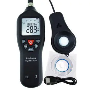 Gain Express Digital Light Meter Lux Meter Measurement Range Detachable Sensor 0 to 200,000 Lux Min/Max/Avg Functions (with Data Record Function) + CD Software w/USB Power Cable Gain Express Digital Light Meter Lux Meter Measurement Range Detachable Sensor 0 to 200,000 Lux Min/Max/Avg Functions (with Data Record Function) + CD Software w/USB Power Cable