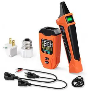 Circuit Breaker Finder Detector with LCD Display, AI Smart Mode, GFCI Outlet Tester, Electrical Circuit Tracer Tool with NCV Test Includes Carrying Case and Adapters, Rechargeable Function Circuit Breaker Finder Detector with LCD Display, AI Smart Mode, GFCI Outlet Tester, Electrical Circuit Tracer Tool with NCV Test Includes Carrying Case and Adapters, Rechargeable Function