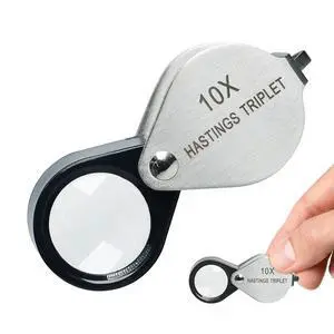 Jewelers Loupe 10x Magnification Jewelry Loop, Foldable Jewelry Magnifier Hastings Triplet 10x Loupe for Stamp & Coin Collectors, Hobbyists, Watches Jewelers Loupe 10x Magnification Jewelry Loop, Foldable Jewelry Magnifier Hastings Triplet 10x Loupe for Stamp & Coin Collectors, Hobbyists, Watches