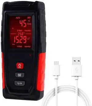 EMF Meter Rechargeable Digital Electric and Magnetic Field Radiation Detector with Color-Screen Display Hand-held Digital LCD EMF Detector for Home EMF Inspections, Office, Outdoor EMF Meter Rechargeable Digital Electric and Magnetic Field Radiation Detector with Color-Screen Display Hand-held Digital LCD EMF Detector for Home EMF Inspections, Office, Outdoor