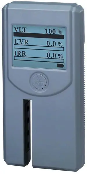 Window Tint Meter UV, IR, and Light Transmittance Meter 940nm/1400nm Wavelength with Self-Calibration and Auto-Rotate Display for Solar Film, Glass, and Material Testing Window Tint Meter UV, IR, and Light Transmittance Meter 940nm/1400nm Wavelength with Self-Calibration and Auto-Rotate Display for Solar Film, Glass, and Material Testing