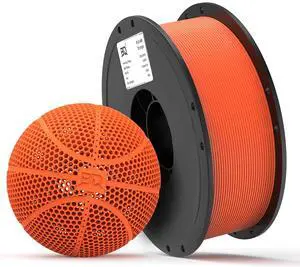 PLA-HR Flexible 3D Printer Filament Specifically for Printing Airless Basketballs, 1.75mm 1KG Spool (2.2lbs), Flexi Tough Filament Compatible with Most FDM 3D Printer (Orange) PLA-HR Flexible 3D Printer Filament Specifically for Printing Airless Basketballs, 1.75mm 1KG Spool (2.2lbs), Flexi Tough Filament Compatible with Most FDM 3D Printer (Orange)