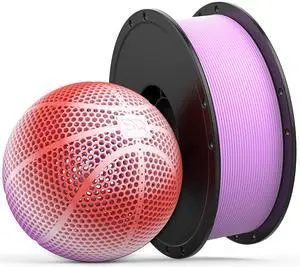 PLA-HR Flexible 3D Printer Filament Specifically for Printing Airless Basketballs, 1.75mm 1KG Spool (2.2lbs), Triple Color Filament for Most FDM 3D Printer, Red-Purple-White PLA-HR Flexible 3D Printer Filament Specifically for Printing Airless Basketballs, 1.75mm 1KG Spool (2.2lbs), Triple Color Filament for Most FDM 3D Printer, Red-Purple-White