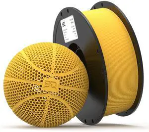 PLA-HR Flexible 3D Printer Filament Specifically for Printing Airless Basketballs, 1.75mm 1KG Spool (2.2lbs), Flexi Tough Filament Compatible with Most FDM 3D Printer (Yellow) PLA-HR Flexible 3D Printer Filament Specifically for Printing Airless Basketballs, 1.75mm 1KG Spool (2.2lbs), Flexi Tough Filament Compatible with Most FDM 3D Printer (Yellow)