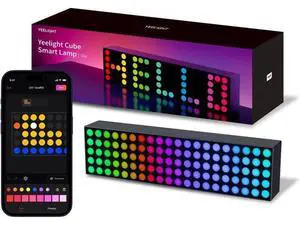 LED Smart Lamp, 16M Colors Option Pixel Cube Smart Table Lamp, Music Sync RGB+IC Display for Clock/Emoji, Works with Alexa & Matter, 2.4GHz WiFi, Desk Lighting for Gaming, Kids Room, Bedroom LED Smart Lamp, 16M Colors Option Pixel Cube Smart Table Lamp, Music Sync RGB+IC Display for Clock/Emoji, Works with Alexa & Matter, 2.4GHz WiFi, Desk Lighting for Gaming, Kids Room, Bedroom