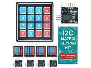 5-Sets I2C Soft 4x4 Matrix Keypad Kit - 5pcs Soft Membrane Keypads 4 x 4 16 Keys Keyboard Switch Module, 5pcs I2C Adapters for GPIO Savings for Arduino, Raspberry Pi, ESP32 Projects 5-Sets I2C Soft 4x4 Matrix Keypad Kit - 5pcs Soft Membrane Keypads 4 x 4 16 Keys Keyboard Switch Module, 5pcs I2C Adapters for GPIO Savings for Arduino, Raspberry Pi, ESP32 Projects