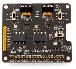 XICOOLEE Dual-CH,Can Bus Expansion HAT for Raspberry Pi, with 2-Channel CAN Interface Communication, Dual Chips MCP2515 and ATA6561 XICOOLEE Dual-CH,Can Bus Expansion HAT for Raspberry Pi, with 2-Channel CAN Interface Communication, Dual Chips MCP2515 and ATA6561