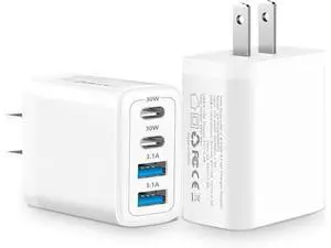USB C Charger Block, Linocell 2Pack 60W 4Port USB C Wall Chargers Adapter Dual PD&QC Power Type C Fast Charging USB-A Charger Compatible for iPhone 17 17 Pro Max 16 15 14 13 12 11/Galaxy S25 S24/Pixel USB C Charger Block, Linocell 2Pack 60W 4Port USB C Wall Chargers Adapter Dual PD&QC Power Type C Fast Charging USB-A Charger Compatible for iPhone 17 17 Pro Max 16 15 14 13 12 11/Galaxy S25 S24/Pixel