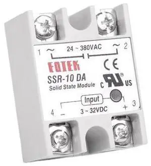 SSR-10DA Solid State Relay 10A Single Phase SSR Module 10DA DC-AC 3-32V 12V DC to 24-380V 220V AC for Temperature Controller SSR-10DA Solid State Relay 10A Single Phase SSR Module 10DA DC-AC 3-32V 12V DC to 24-380V 220V AC for Temperature Controller