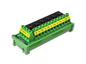 DIN Rail Mount 6 Channel Rocker Switch DC Power Distribution Strip Module DIN Rail Mount 6 Channel Rocker Switch DC Power Distribution Strip Module
