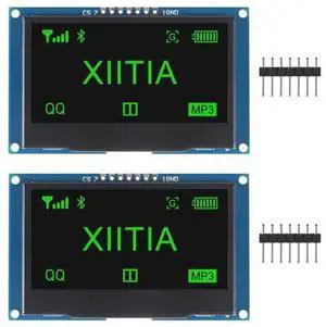 XIITIA 2pcs 2.42 inch 128x64 OLED LCD Display Module SSD1309 7 Pin SPI/IIC I2C Serial Interface for Arduino UNO R3 (Green Light) XIITIA 2pcs 2.42 inch 128x64 OLED LCD Display Module SSD1309 7 Pin SPI/IIC I2C Serial Interface for Arduino UNO R3 (Green Light)