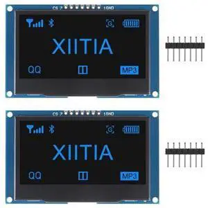 XIITIA 2pcs 2.42 inch 128x64 OLED LCD Display Module SSD1309 7 Pin SPI/IIC I2C Serial Interface for Arduino UNO R3 (Blue Light) XIITIA 2pcs 2.42 inch 128x64 OLED LCD Display Module SSD1309 7 Pin SPI/IIC I2C Serial Interface for Arduino UNO R3 (Blue Light)