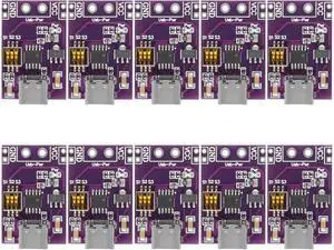 10-Pack Type-C QC AFC PD2.0 PD3.0 to DC Spoof Scam Fast Charge Trigger Polling Detector USB-PD Notebook Power Supply Change Board Module 10-Pack Type-C QC AFC PD2.0 PD3.0 to DC Spoof Scam Fast Charge Trigger Polling Detector USB-PD Notebook Power Supply Change Board Module