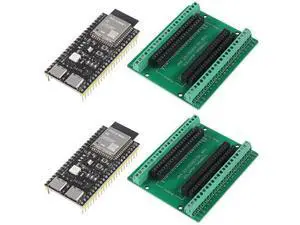2PCS ESP32 S3 Development Board 2.4G WiFi BT Module Internet of Things ESP32-S3-WROOM-1 N8R8 MCU 44Pin 8M PSRAM with 2PCS Breakout Board Shield Terminal Adapter 2PCS ESP32 S3 Development Board 2.4G WiFi BT Module Internet of Things ESP32-S3-WROOM-1 N8R8 MCU 44Pin 8M PSRAM with 2PCS Breakout Board Shield Terminal Adapter