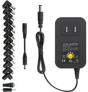30W Universal AC to DC Power Adapter Adjustable Power Supply 3V 4.5V 6V 9V 12V 2A 1A DC Adapter AC 100-240V to DC 3-12V Multi Voltage Switching Power Adapter with 15 Tips + Polarity Converter 30W Universal AC to DC Power Adapter Adjustable Power Supply 3V 4.5V 6V 9V 12V 2A 1A DC Adapter AC 100-240V to DC 3-12V Multi Voltage Switching Power Adapter with 15 Tips + Polarity Converter