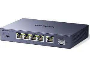 UGREEN 2.5Gb Switch, 6-Port Ethernet Switch, 5 x 2.5Gb Uplink + 1 x 10Gb SFP+, Standard/Link Aggregation to 5Gbps/VLAN 3 Modes, Plug & Play Unmanaged Splitter, Desktop/Wall Mount, Metal, for NAS, PC UGREEN 2.5Gb Switch, 6-Port Ethernet Switch, 5 x 2.5Gb Uplink + 1 x 10Gb SFP+, Standard/Link Aggregation to 5Gbps/VLAN 3 Modes, Plug & Play Unmanaged Splitter, Desktop/Wall Mount, Metal, for NAS, PC