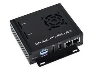 Waveshare Dual Gigabit Ethernet 5G/4G Mini-Computer Compatible with Raspberry Pi Compute Module 4 (NOT Included) with Metal Case and Cooling Fan Waveshare Dual Gigabit Ethernet 5G/4G Mini-Computer Compatible with Raspberry Pi Compute Module 4 (NOT Included) with Metal Case and Cooling Fan