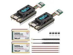 YELUFT 2 Pack Pre-Soldered ESP32 LoRa V4 Development Board with GNSS Module, 3000mAh Battery, Integrated WiFi Bluetooth SX1262 915MHz LoRa, 0.96-inch OLED Display, Type-C Interface for Meshtastic YELUFT 2 Pack Pre-Soldered ESP32 LoRa V4 Development Board with GNSS Module, 3000mAh Battery, Integrated WiFi Bluetooth SX1262 915MHz LoRa, 0.96-inch OLED Display, Type-C Interface for Meshtastic