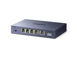 UGREEN 2.5Gb Switch, 6-Port Ethernet Switch, 5 x 2.5Gb Uplink + 1 x 10Gb SFP+, Standard/Link Aggregation to 5Gbps/VLAN 3 Modes, Plug & Play Unmanaged Ethernet Splitter, Desktop/Wall Mount, for NAS, PC UGREEN 2.5Gb Switch, 6-Port Ethernet Switch, 5 x 2.5Gb Uplink + 1 x 10Gb SFP+, Standard/Link Aggregation to 5Gbps/VLAN 3 Modes, Plug & Play Unmanaged Ethernet Splitter, Desktop/Wall Mount, for NAS, PC