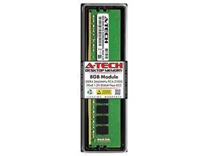 A-Tech 8GB DDR4 2666MHz DIMM PC4-21300 UDIMM Non-ECC 2Rx8 1.2V CL19 288-Pin Desktop Computer RAM Memory Upgrade Module A-Tech 8GB DDR4 2666MHz DIMM PC4-21300 UDIMM Non-ECC 2Rx8 1.2V CL19 288-Pin Desktop Computer RAM Memory Upgrade Module