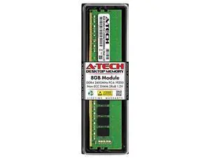 A-Tech 8GB DDR4 2400MHz DIMM PC4-19200 UDIMM Non-ECC 2Rx8 1.2V CL17 288-Pin Desktop Computer RAM Memory Upgrade Module A-Tech 8GB DDR4 2400MHz DIMM PC4-19200 UDIMM Non-ECC 2Rx8 1.2V CL17 288-Pin Desktop Computer RAM Memory Upgrade Module