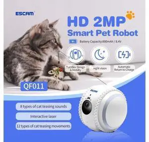 visiPower 2MP Smart Pet Robot AI Wifi Teasing Cat Movable Camera Night Version 2-Way Audio Tumbler & mobilty Auto Return Self Charging Cat & Dog Recgmesotion Tracking Record Security Camera Cam visiPower 2MP Smart Pet Robot AI Wifi Teasing Cat Movable Camera Night Version 2-Way Audio Tumbler & mobilty Auto Return Self Charging Cat & Dog Recgmesotion Tracking Record Security Camera Cam