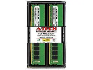 A-Tech 8GB (2x4GB) DDR4 2400 MHz UDIMM PC4-19200 (PC4-2400T) CL17 DIMM Non-ECC Desktop RAM Memory Modules A-Tech 8GB (2x4GB) DDR4 2400 MHz UDIMM PC4-19200 (PC4-2400T) CL17 DIMM Non-ECC Desktop RAM Memory Modules