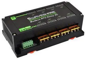 Waveshare Industrial Modbus RTU 8-ch Relay Module (E) with RS485, 30A High Current, Multi Isolation Protection, Optocoupler Isolation, Flyback Diode Protection, Rail-Mounted Case. Waveshare Industrial Modbus RTU 8-ch Relay Module (E) with RS485, 30A High Current, Multi Isolation Protection, Optocoupler Isolation, Flyback Diode Protection, Rail-Mounted Case.