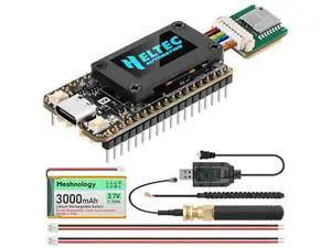 Meshnology ESP32 LoRa V4 Development Board + L76 GNSS Module + 3000mAh Battery, Upgraded ESP32-S3 SX1262 LoRa WiFi Bluetooth 2MB PSRAM 16MB Flash 915MHz Antenna OLED Support GPS Solar Meshtastic IoT Meshnology ESP32 LoRa V4 Development Board + L76 GNSS Module + 3000mAh Battery, Upgraded ESP32-S3 SX1262 LoRa WiFi Bluetooth 2MB PSRAM 16MB Flash 915MHz Antenna OLED Support GPS Solar Meshtastic IoT