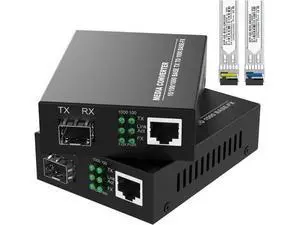 A Pair of 1.25G/s Bidi Gigabit Single-Mode Fiber Ethernet Media Converter with 2PCS Bidi SFP LC Transceiver Module Included, 10/100/1000Base-Tx to 1000Base-SX SMF RJ45 to SFP Slot up to 30KM A Pair of 1.25G/s Bidi Gigabit Single-Mode Fiber Ethernet Media Converter with 2PCS Bidi SFP LC Transceiver Module Included, 10/100/1000Base-Tx to 1000Base-SX SMF RJ45 to SFP Slot up to 30KM