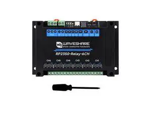 Waveshare Industrial 6-Channel RP2350 Relay Module, Onboard RS485 / Pico HAT interfaces, with Multiple Isolation Protection Circuits, Industrial-Grade, Rail-Mount Case Waveshare Industrial 6-Channel RP2350 Relay Module, Onboard RS485 / Pico HAT interfaces, with Multiple Isolation Protection Circuits, Industrial-Grade, Rail-Mount Case