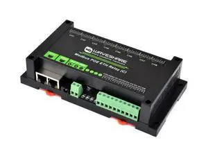 Waveshare Dual Ethernet Ports 8-ch Relay Module (C), Modbus RTU Protocol, PoE Power Supply, with Various Isolation and Protection Circuits, Industrial Grade Rail-Mount Case Waveshare Dual Ethernet Ports 8-ch Relay Module (C), Modbus RTU Protocol, PoE Power Supply, with Various Isolation and Protection Circuits, Industrial Grade Rail-Mount Case