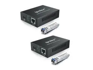 Ipolex Gigabit Single-Mode LC Fiber to Ethernet Media Converter (SFP LX Modules Included),1.25G Fiber Media Converter, 1000Base-LX to 10/100/1000Base-TX, 1310nm, SMF, Transmission up to 20KM, 2 Pack Ipolex Gigabit Single-Mode LC Fiber to Ethernet Media Converter (SFP LX Modules Included),1.25G Fiber Media Converter, 1000Base-LX to 10/100/1000Base-TX, 1310nm, SMF, Transmission up to 20KM, 2 Pack