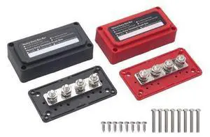 Gloaso Busbar 12V-48V DC 300A, Heavy Duty Bus Bar with 4X 3/8"(M10) Posts Terminals Blocks, 300 Amp Battery Junction Block Module Powerbar for Car RV Solar Truck Boat Marine, Red& Black 2 Pack Gloaso Busbar 12V-48V DC 300A, Heavy Duty Bus Bar with 4X 3/8"(M10) Posts Terminals Blocks, 300 Amp Battery Junction Block Module Powerbar for Car RV Solar Truck Boat Marine, Red& Black 2 Pack