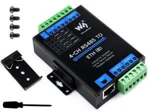 Rail-Mount Industrial Isolated Serial Module 4-Ch RS485 to RJ45 Ethernet Serial Server Adapter, 4-CH Independent RS485, Support Modbus Gateway/MQTT/JSON, Bi-Directional Transparent Transmission Rail-Mount Industrial Isolated Serial Module 4-Ch RS485 to RJ45 Ethernet Serial Server Adapter, 4-CH Independent RS485, Support Modbus Gateway/MQTT/JSON, Bi-Directional Transparent Transmission