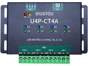 USB to 4-Channel 485 Serial Module CH344Q SP3485 Chip 480Mbps USB Interface Supports 485 Communication at 3M baud Rate Metal case with Isolation Multiple Protection USB to 4-Channel 485 Serial Module CH344Q SP3485 Chip 480Mbps USB Interface Supports 485 Communication at 3M baud Rate Metal case with Isolation Multiple Protection
