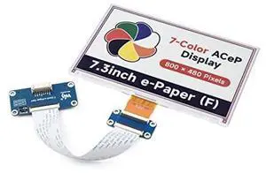 Waveshare 7.3inch ACeP 7-Color E-Paper E-Ink Display Module, Compatible with Raspberry Pi 4B/3B+/3A+ /3B /2B/1B+/1A+/Zero 2 W/Zero W/Zero, 800x480 Pixels, SPI Communication Waveshare 7.3inch ACeP 7-Color E-Paper E-Ink Display Module, Compatible with Raspberry Pi 4B/3B+/3A+ /3B /2B/1B+/1A+/Zero 2 W/Zero W/Zero, 800x480 Pixels, SPI Communication