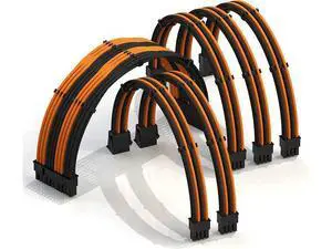 LINKUP - 50cm Super Soft and Flexible PSU Cable Extension Sleeved Custom Mod GPU PC Braided w/Comb Kit1 x 24 P (20+4)1 x 8 P (4+4) CPU2 x 8 P (6+2) GPU Set500mm - OrangeBlack LINKUP - 50cm Super Soft and Flexible PSU Cable Extension Sleeved Custom Mod GPU PC Braided w/Comb Kit1 x 24 P (20+4)1 x 8 P (4+4) CPU2 x 8 P (6+2) GPU Set500mm - OrangeBlack