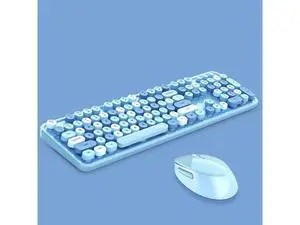 Mofii Sweet Wireless Keyboard And Mouse Set Girls Punk Keyboard Office Set, Colour: Blue Mixed Mofii Sweet Wireless Keyboard And Mouse Set Girls Punk Keyboard Office Set, Colour: Blue Mixed