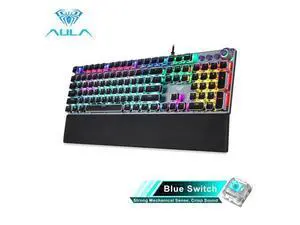 F2088 Mechanical Gaming Keyboard 104 Anti-ghosting with Switch Wired Keyboard for Gamer Laptop PC, Blue Shaft F2088 Mechanical Gaming Keyboard 104 Anti-ghosting with Switch Wired Keyboard for Gamer Laptop PC, Blue Shaft