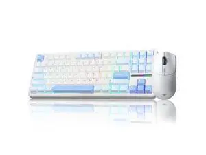 AULA Wireless Keyboard and Mouse Combo, F87 Mechanical Keyboard, 75% TKL Gasket Custom Hot Swappable + SC580 Wireless Gaming Mouse - White AULA Wireless Keyboard and Mouse Combo, F87 Mechanical Keyboard, 75% TKL Gasket Custom Hot Swappable + SC580 Wireless Gaming Mouse - White