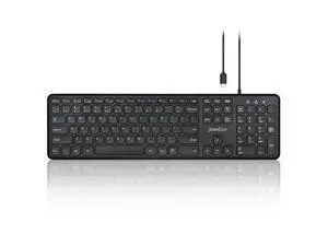 Perixx PERIBOARD-210C Wired Full-Size USB C Keyboard with Quiet Scissor Keys - Compatible with Tablets, Desktop, and Laptops - Black - US English Perixx PERIBOARD-210C Wired Full-Size USB C Keyboard with Quiet Scissor Keys - Compatible with Tablets, Desktop, and Laptops - Black - US English