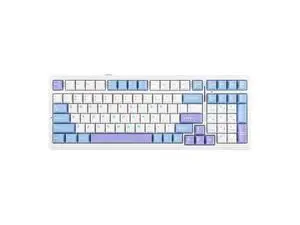 x Aula F99 Wireless Mechanical Keyboard, Hot Swappable Gasket Custom Gaming Keyboard with Five-Layer Padding, Bluetooth/2.4GHz/USB-C, 8000mAh Battery (White Light Blue, Graywood V3 Switch) x Aula F99 Wireless Mechanical Keyboard, Hot Swappable Gasket Custom Gaming Keyboard with Five-Layer Padding, Bluetooth/2.4GHz/USB-C, 8000mAh Battery (White Light Blue, Graywood V3 Switch)