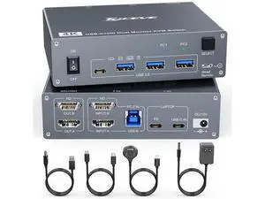 Ennovor KVM Switch 2 Monitors 2 Computers USB C HDMI, Dual Monitor USB 3.0 USB Typc C KVM Switcher Supports 4K@60Hz for 2 Computers Share Keyboard, Mouse and Monitor Ennovor KVM Switch 2 Monitors 2 Computers USB C HDMI, Dual Monitor USB 3.0 USB Typc C KVM Switcher Supports 4K@60Hz for 2 Computers Share Keyboard, Mouse and Monitor